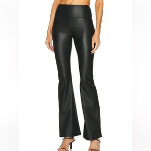 New Enza Costa Matte Vegan Leather Bootcut Legging - Black- XS